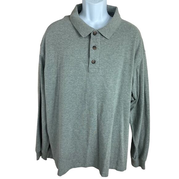 Duluth Trading Long Sleeve Polo Shirt Mens Size XL Gray 100% Cotton Collared - Picture 2 of 6